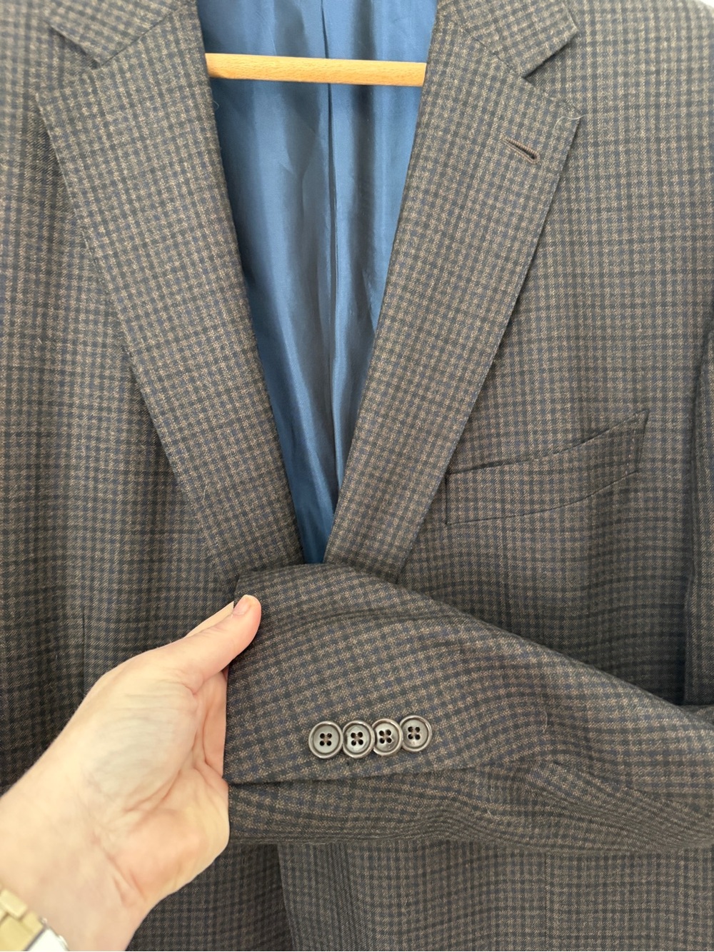Ermenegildo Zegna Mila Wool Plaid Sport Coat Blazer 58R/US 48R Switzerland Brown - Picture 6 of 16